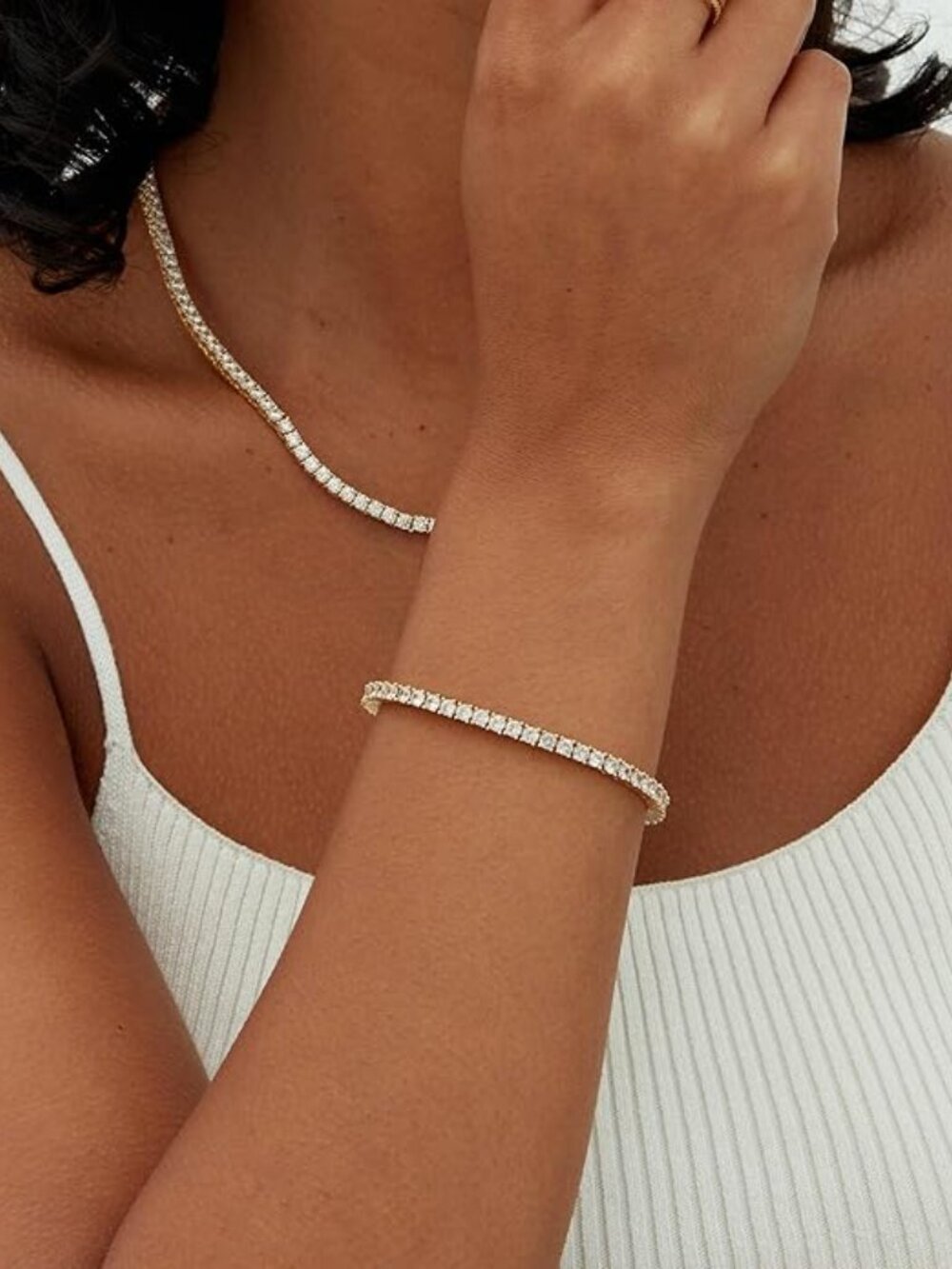 PAVOI 14K GOLD PLATED TENNIS BRACELET, BRAND NEW, SIZE 6.5"
